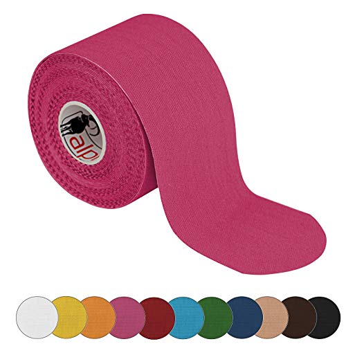 BB Sport 1 rollo Kinesiology tape 5 m x 5,0 cm en varias colores quinesiología cinta elástica banda fisioterapia, Color:fucsia
