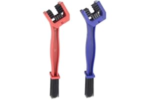 WMYCONGCONG Lot de 2 Outil de nettoyage de la chaîne de moto et de vélo Nettoyeur de rondelle de chaîne Brosse à manivelle Outil de nettoyage pour vélo de montagne, bleu et rouge