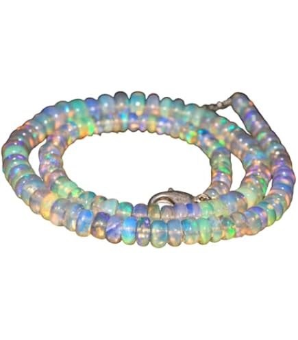 Perle Di Opale Etiope Naturale Welo 5mm Tonde Multicolore, Lotto Da 10 Pezzi Sfusi