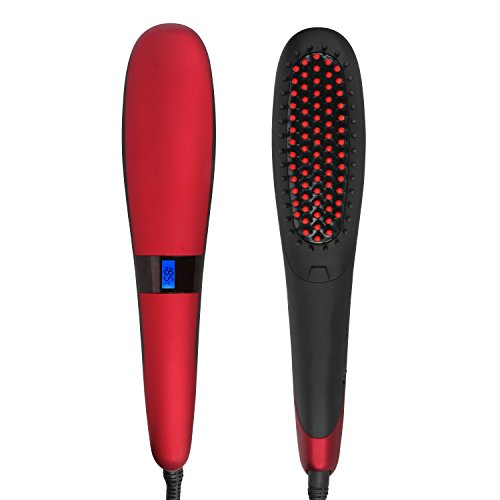 Segbeauty® Haarglätter Keramik Haarbürste, Instant Heizung Haarglättung, Anion Haarpflege Natürliche Haar Styles, Anti Verbrühen Hitzeschutz Bügeleisen, Auto Abschalten Begradigen Kamm - 2