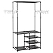 Produktbild WOLTU SR0028 Kleiderständer mit Ablage Kleiderstange Garderobenständer Wäscheständer Teleskop Hängeregal,87x44x158cm, Schwarz