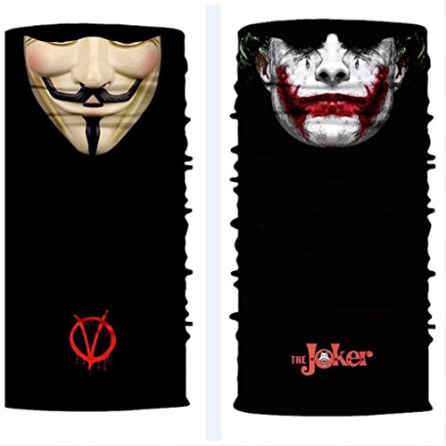 ShopINess Pack Pañuelo Braga Multifunción - Joker + Vendetta