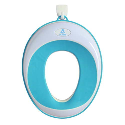 Lil' Jumbl Toilet Seat Topper Ring for Potty Training - BONUS Suction Cup Hanger, Screw Hook & Anchor Included - Blue