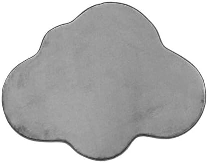 Monbeautapis Extra Soft Flannel Polyester Non-Slip Cloud Shaped Rug (90 x 70cm), polyester, gray, 90x70 cm