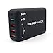 Produktbild Yeshi USB Ladegerät, Universal 4 Smart Port USB Typ-C Ladegerät QC3.0 Intelligente Desktop-Schnellladestation für Apple iOS, Android und praktisch alle anderen USB-fähigen Geräte (Black)