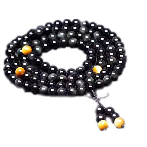 JunBo Natural Obsidian double rainbow Eye bracelet fashion Simple multi-circle hand string Jewelry