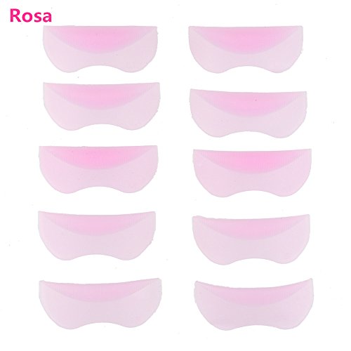 Beauty7 – 5 Paar Silikon Wimper Lockenwickler Wimpernwelle Schild Pads Werkzeug Eyelash perm patches Eyelash Perming Silicone Eye Shield Pads & permanent patches Größe: SS,S,M,L,LL/ Farbe： Rosa/ Hellrosa - 3