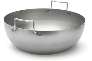 Bacino De Buyer 5050,50 'Lyonnaise' a Frying Truss - 2 maniglie saldati - Bianco lamiera d'acciaio - Diametro 50 cm