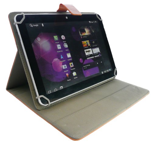 Emartbuy® Schwarz Eingabestift + Universalbereich ( 8 – 9 Zoll ) Orange PU Leder Multi Winkel Folio Executive Case Cover Wallet Hülle Schutzhülle mit Kartensteckplätze Geeignet für Gigaset QV830 8 Zoll Tablet - 5