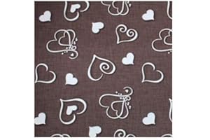 Russo Tessuti Set 6 Cuscini Sedie Imbottiti Con Alette Per Cucina Soggiorno Cuori Paris Love-Marrone