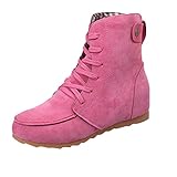 TianWlio Frauen Herbst Winter Stiefel Schuhe Stiefeletten Boots Schnee Stiefel Winter Stiefeletten Schuhe Heels Winter Stiefel Mode Schuhe Heißes pink 36
