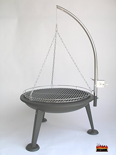 HESANI 10360-1+60 cm chrom Schwenkgrill Grill Grillarm aus Edelstahl Grillrost Feuerschale Feuerkorb - 2