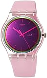 Swatch Damen Analog Quarz Uhr mit Silikon Armband SUOK710