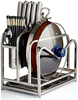 LFHFCFSN HJHY® Kitchen racks, 304 stainless steel Multifunction Tool holder Cutting board rack Floor stand Storage rack Kitchenware Pot rack 22*33.5*26cm Waterproof Easy clean