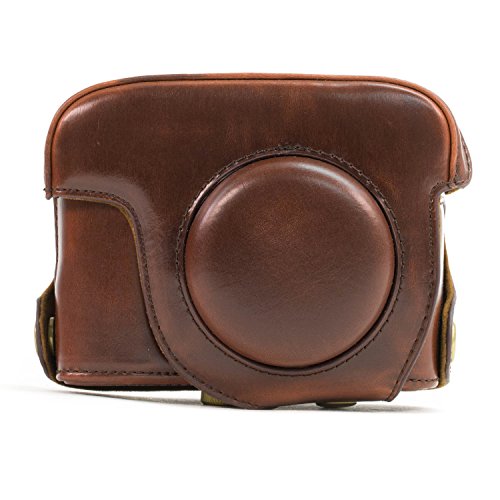MegaGear Etui souple en cuir pour  Housse pour Nikon COOLPIX P7700   P7800  Brun Fonc   