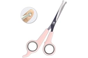 ORUZA Pet Grooming Scissors, Stainless Steel Sharp Pet Grooming Scissors for Cats with Safe Round Tips, Professional Grooming Tool for Your Pet (Pink)