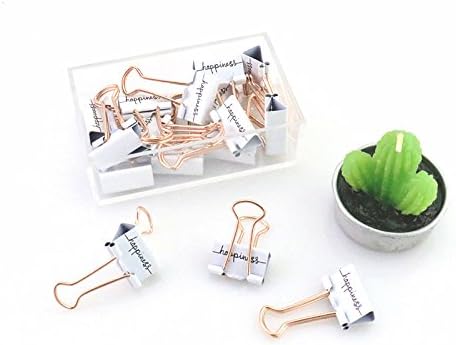 STATIONERI Plating // 19Mmx37Mm/A Set of 15/White/Rose Gold/Clip/Clip/Office Supplies/Printing/Book Holder, Rose Gold And White
