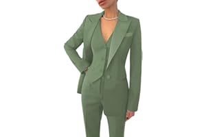 Leader of the Beauty Conjunto de 3 piezas para mujer, traje de trabajo, chaqueta, chaleco, pantalones, negocios, traje de fiesta