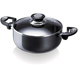 Beka 13071244 Pro Induc Anthracite Faitout + couvercle verre en aluminium intérieur revêtu 24 cm