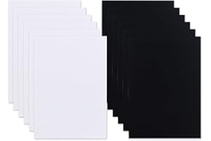 VOHESEA 12 Stück A4 Schaumstoffboards, 6 Weiß 6 Schwarz Schaumstoffplatte 5mm Leichtschaumplatte Doppelseitige Styroporplatten EVA Schaumplatten für Präsentation, Bastelprojekte, Modellierung 30X20CM