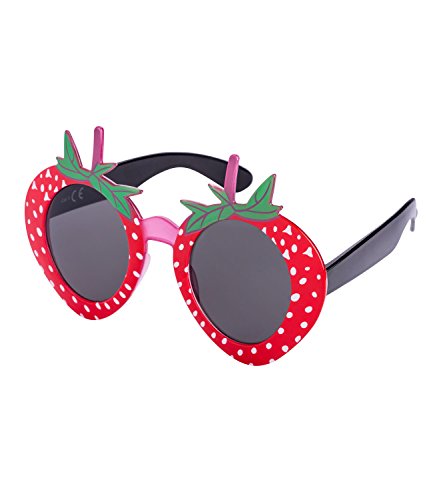 Preisvergleich Produktbild SIX Erdbeer Sonnenbrille, in rot mit weißen Punkten für Junggesellinnenabschied, Karneval, Fasching, Fun (324-236)