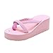 Produktbild VJGOAL Damen Sandalen, Damen Mädchen Frau Geschenk Sommer Mode Slipper Flip Flops Strand Keil Dicke Sohle Stöckelschuhe (41 EU, Pink)