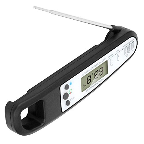 Malanzs Elektronisches Küchen- / Fleisch-Thermometer mit LCD-Anzeige, ideal zum Grillen, für Flüssigkeiten, Milch, Badewasser usw., Messbereich zwischen -50 °C und 300 °C schwarz - 2