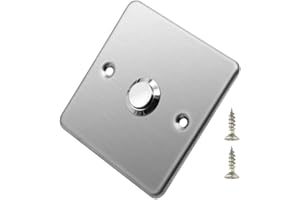 LIOAEUST Panel de timbre con interruptor, timbre de puerta con botón en blanco, panel de timbre de acero inoxidable 220-250 V para hogares, oficinas, hoteles (plateado)