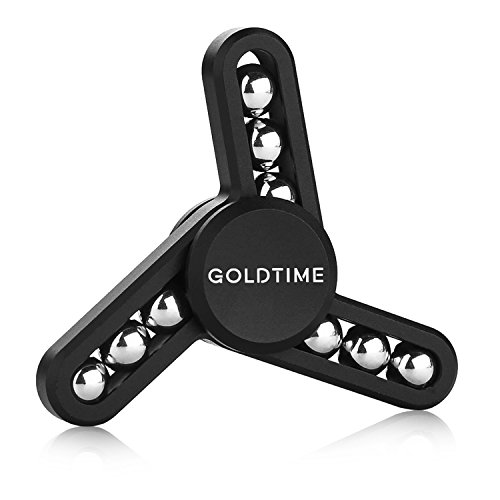 Fidget Hand Spinner, Goldtime Brushed Stainless Steel Tri-Spinner Stress Reducer EDC Focus Finger Toy, Spins up to 3min,Perfect Gift For ADD, ADHD, Anxiety, and Autism Adult Children (Black) Fidget Hand Spinner, Goldtime Brushed Stainless Steel Tri-Spinner Stress Reducer EDC Focus Finger Toy, Spins up to 3min,Perfect Gift For ADD, ADHD, Anxiety, and Autism Adult Children (Black)