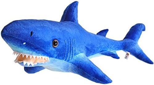 Big Shark Fish Plush Stuffed Toys Soft Toy Natural Fantastic Animals Gifts (Medium 85cm, Blue)