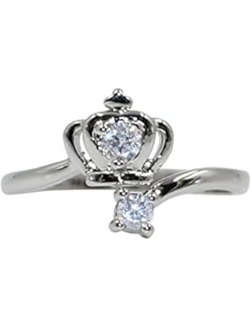 ELEGANCE PARISIENNE Modischer Ring Silber 925 Krone Zirkonia Verstellbar Für Frauen Damen Mädchen Prinzessin Königin...