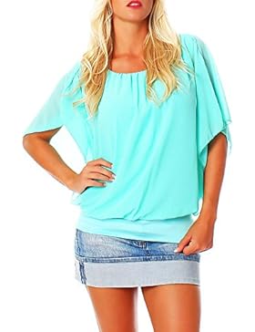 malito schicke Loose Fit Bluse Fledermaus-Look 6296 Damen One Size