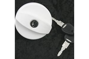 PRO-STYLING Tapa para depósito de agua, diésel, agua potable, caravana, color blanco con dos asas