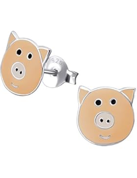 Ohrstecker in Schweinchenform aus Sterling-Silber