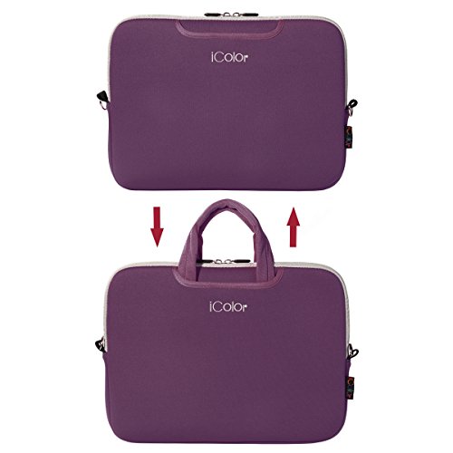 iColor Netbook- und iPad- Tasche Notebooktasche Laptoptasche Schutzhülle für Größe 9,7 10 10,2 Zoll mit Zubehörfach und Schultergurt - 4