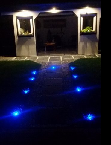 QACA 30er LED Einbauleuchten Bodeneinbaustrahler Blau Außen Wasserdicht IP67 0.6W Ø30mm Treppenstufen Garten Terrasse - 3