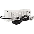 Glass Pro+ 230 volts PVC Extension Junction Box for Multiple Electrical Appliances 4 Strip Surge Protector PVC Spike Box - 5 Meter Cable (Ivory)