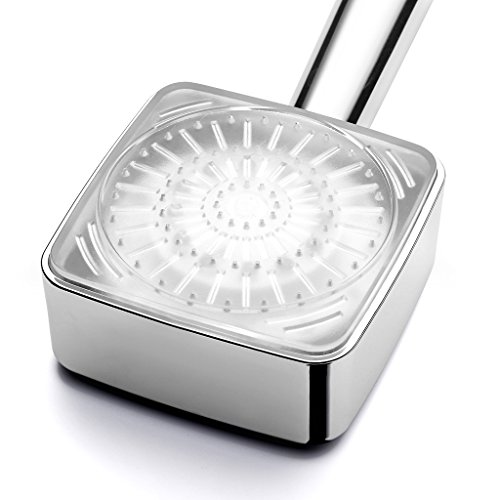 Finether LED Brause Duschkopf Verstellbare Handbrause Duschebrause temperatur Brausekopf Regenbrause mit Licht Farbwechsel 3 Farben Automatic für Dusche Badezimmer - 5