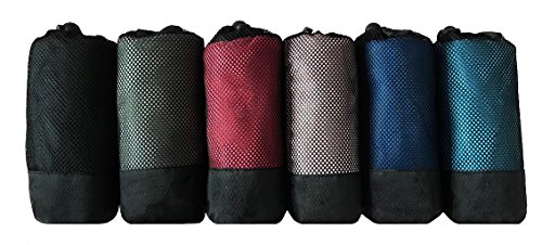 MIKROFASER HANDTÜCHER – sehr saugfähig, leicht und kompakt. Für Fitness, Outdoor-Aktivitäten und Reisen entwickelt. Ideal für den Strand, das Fitnessstudio, Yoga, Pilates, Bikram, Schwimmen, Camping, Wandern, Rucksackreisen und jeden Urlaub. Fühlt sich wie weiches Wildleder an. GRATIS Aufbewahrungsbeutel inklusive - 4