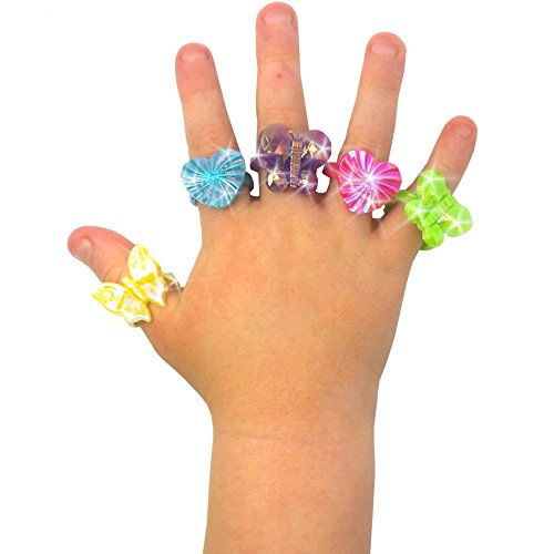 German Trendseller® – 24 x Kinder – Schmuck – Ringe auf Karte ┃ – NEU – ┃ Mitgebsel ┃ Kindergeburtstag ┃ Magische Ringe ┃ 24 Stück - 5