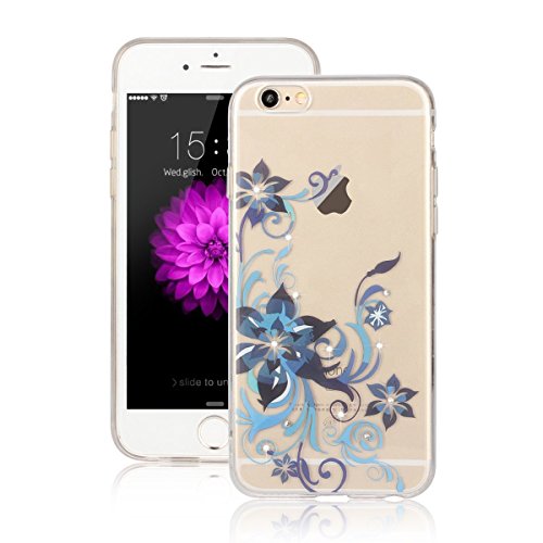 Samidy iPhone 6 Case, iPhone 6s Case, Bling Diamond Insert Silicone Back Cover for 4.7 inches iPhone 6/iPhone 6s with a Screen protector