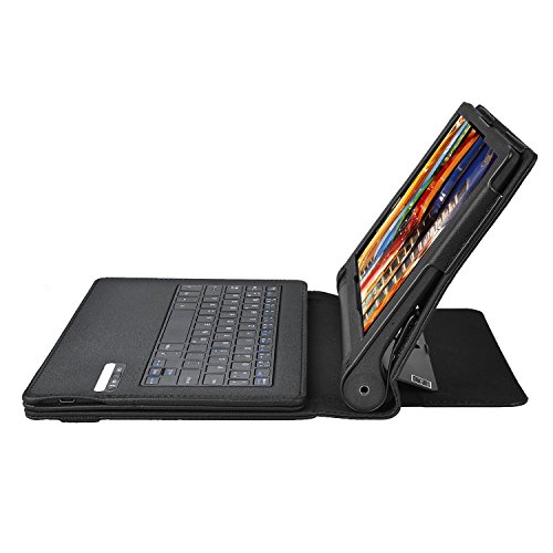 Lenovo YOGA Tablet 3-10 QWERTZ Tastatur, ELTD Bluetooth Tastatur (QWERTZ Tastatur) für Lenovo YOGA Tablet 3-10, Not für Lenovo YOGA Tablet 3-10 Pro – mit Standfunction, Schwarz - 4
