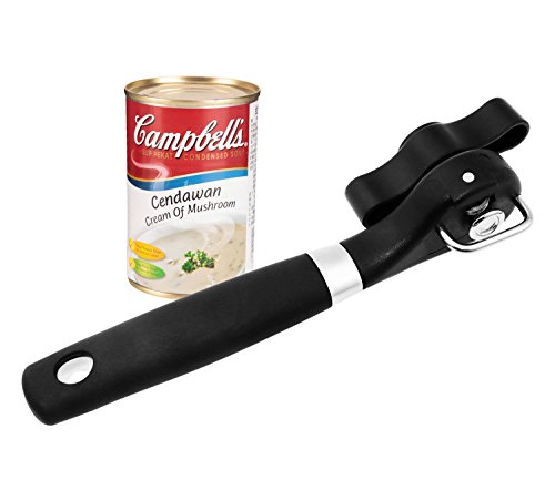 Philonext Dosenöffner, Good Grips Gerundete Ecke Dosenöffner, Restaurant Handbuch Dosenöffner Einmachglas, Edelstahl Ergonomische Anti Slip Dosenöffner, Schwarz  - 4