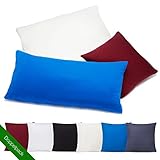 Doppelpack Kissenbezüge Kissenbezug Kissenhülle mit Reißverschluss aus 100% Baumwolle – 6 Farben und 3 Größen bordeaux / weinrot 40 x 80 cm