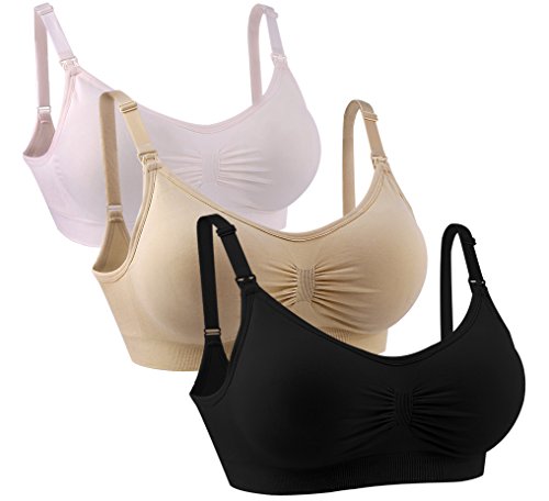 Fitglam Womens Seamless Maternity & Nursing Bra Comfort Sleep Bralette 2pack/3pack