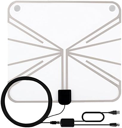 Adorishe Indoor TV Aerial 1080P Transparent Digital HDTV Antenna 50 Mile Range Super Thin Aerial with Detachable Amplifier Signal Booster 13 feet Coaxial Cable