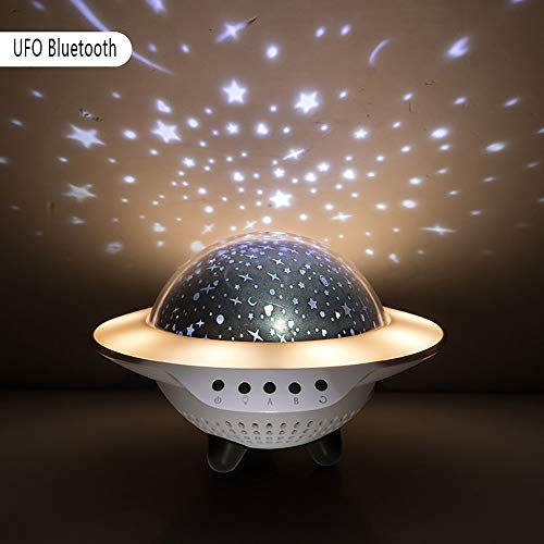 Preisvergleich Produktbild FHGH Bluetooth-Lautsprecher, kreativer Fernprojektor, Nachtlicht, Kinderzimmer, Sternenhimmel, romantischer Traum, Bluetooth-Audiotischlampe
