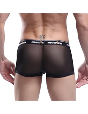 CHICTRY Cool Herren Boxershort Unterwäsche Transparent Slip Unterhose Bulge Beutel durchsichtig Boxe Brief Hipster...