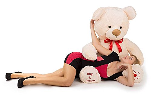 Big L. Beige Giant Large Teddy Bear 135cm Great Present Kids Gift Surprise JA-V2