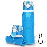 √MATERIALES SEGUROS - la botella de agua plegable está hecha de gel de sílice de grado médico (mejor que la calidad alimentaria) así como PP&PC de calidad alimentaria, 100% libre de BPA, no tóxico, inodoro, aprobado por la FDA / LFGB / SGS, seguro y ecológico. Perfecto para practicar senderismo, acampar, viajar, correr, andar en bicicleta, montañismo, ciclismo, yoga, trabajo, actividades, ejercicio y fitness.